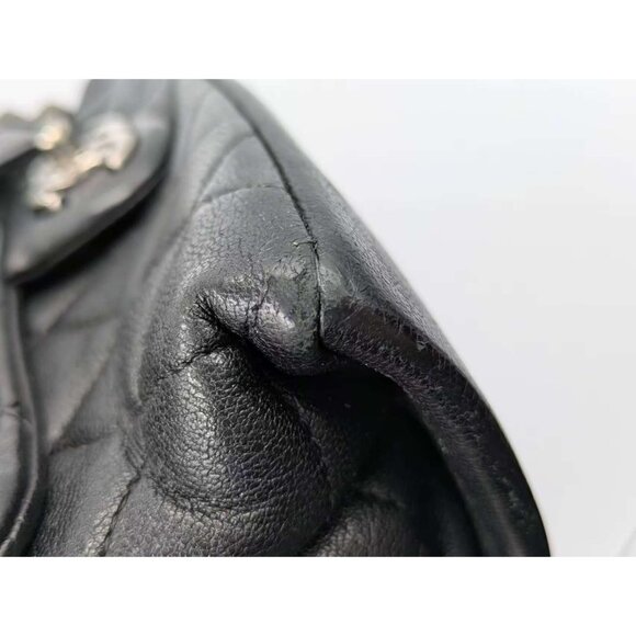 Pre-owned Chanel Quilted Sheepskin Rocks Ruthenium Hardware Small Flap Black - Picture 10 of 16